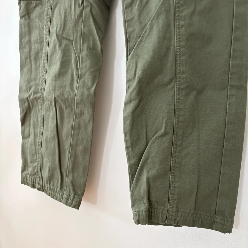 Sincerely Jules Olive Green Cargo Straight Leg Pants Military Vibe Size 7 (27)